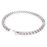 Matrix Tennis bracelet, Round cut, Pink, Rhodium plated - Swarovski, 5648932