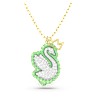 Přívěsek Pop Swan, Labuť, Zelená, Pokoveno ve zlatém odstínu - Swarovski, 5649198