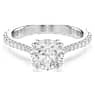 Stilla ring, Set (2), Round cut, White, Rhodium plated - Swarovski, 5649213