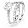 Stilla ring, Set (2), Round cut, White, Rhodium plated - Swarovski, 5649215