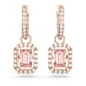 Millenia drop earrings, Octagon cut, Pink, Rose gold-tone plated - Swarovski, 5649474