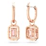 Millenia drop earrings, Octagon cut, Pink, Rose gold-tone plated - Swarovski, 5649474