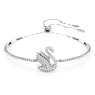 Swan bangle, Swan, White, Rhodium plated - Swarovski, 5649772