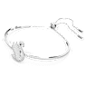 Swan bangle, Swan, White, Rhodium plated - Swarovski, 5649772