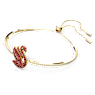 กำไล Swan, หงส์, ขนาดกลาง, แดง, เคลือบโทนสีทอง - Swarovski, 5649774