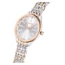 Attract watch, Swiss Made, Pavé, Crystal bracelet, Rose gold tone, Mixed metal finish - Swarovski, 5649987