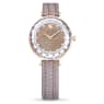 Octea Nova watch, Swiss Made, Leather strap, Beige, Rose gold-tone finish - Swarovski, 5649999