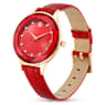 Octea Nova horloge, Swiss Made, Lederen band, Rood, Roségoudkleurige afwerking - Swarovski, 5650002