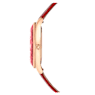 Octea Nova horloge, Swiss Made, Lederen band, Rood, Roségoudkleurige afwerking - Swarovski, 5650002