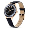Octea Nova watch, Swiss Made, Leather strap, Black, Rose gold-tone finish - Swarovski, 5650033