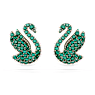 Swan Ohrstecker, Schwan, Grün, Roségold-Legierungsschicht - Swarovski, 5650063