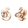 Swan Ohrstecker, Schwan, Grün, Roségold-Legierungsschicht - Swarovski, 5650063