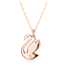 Swan hanger, Zwaan, M, Groen, Roségoudkleurige toplaag - Swarovski, 5650067