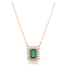 สร้อยคอ Una, เจียระไนทรงแปดเหลี่ยม, เขียว, เคลือบโทนสีโรสโกลด์ - Swarovski, 5650069