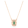 สร้อยคอ Una, เจียระไนทรงแปดเหลี่ยม, เขียว, เคลือบโทนสีโรสโกลด์ - Swarovski, 5650069