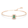 Una Armband, Oktagonslipning, Pavé, Grön, Roséguldfärgad plätering - Swarovski, 5650071