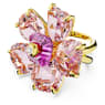 Idyllia cocktail ring, Flower, Pink, Gold-tone plated - Swarovski, 5650564
