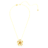 Idyllia necklace, Flower, Yellow, Gold-tone plated - Swarovski, 5650570