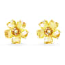 Idyllia stud earrings, Flower, Yellow, Gold-tone plated - Swarovski, 5650571