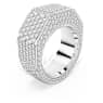 Dextera แหวนค็อกเทล, ทรงแปดเหลี่ยม ฝังแบบพาเว่, ขาว, เคลือบโรเดียม - Swarovski, 5651363