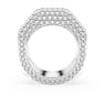 Dextera แหวนค็อกเทล, ทรงแปดเหลี่ยม ฝังแบบพาเว่, ขาว, เคลือบโรเดียม - Swarovski, 5651363