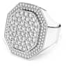 Dextera cocktail ring, Octagon shape, White, Rhodium plated - Swarovski, 5651383