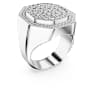 Dextera cocktail ring, Octagon shape, White, Rhodium plated - Swarovski, 5651383