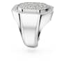 Dextera cocktail ring, Octagon shape, White, Rhodium plated - Swarovski, 5651383