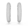 Dextera ต่างหูแบบห่วง, ขนาดกลาง, ขาว, เคลือบโรเดียม - Swarovski, 5651392