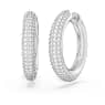 Dextera ต่างหูแบบห่วง, ขนาดกลาง, ขาว, เคลือบโรเดียม - Swarovski, 5651392