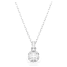 Birthstone pendant, Square cut, April, White, Rhodium plated - Swarovski, 5651704