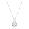 Birthstone pendant, Square cut, April, White, Rhodium plated - Swarovski, 5651704