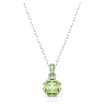 Birthstone pendant, Square cut, August, Green, Rhodium plated - Swarovski, 5651706