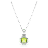 Birthstone pendant, Square cut, August, Green, Rhodium plated - Swarovski, 5651706