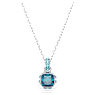 Birthstone pendant, Square cut, December, Blue, Rhodium plated - Swarovski, 5651707