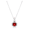 Birthstone ペンダント, スクエア・カット, 1月, レッド, ロジウム・プレーティング - Swarovski, 5651709