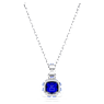 Přívěsek Birthstone, Čtvercový výbrus, Září, Modrá, Pokoveno rhodiem - Swarovski, 5651790
