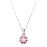Birthstone hanger, Square slijpvorm, Oktober, Roze, Rodium toplaag - Swarovski, 5651791