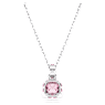 Birthstone hanger, Square slijpvorm, Oktober, Roze, Rodium toplaag - Swarovski, 5651791