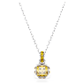 Birthstone pendant, Square cut, November, Yellow, Rhodium plated - Swarovski, 5651792