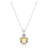 Birthstone pendant, Square cut, November, Yellow, Rhodium plated - Swarovski, 5651792
