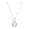 Birthstone 펜던트, 스퀘어 컷, 3월, 블루, 로듐 플래팅 - Swarovski, 5651794