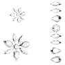 Body jewel, Set (3), Mixed cuts, Flower, White - Swarovski, 5651981