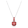 Birthstone pendant, Square cut, July, Red, Rhodium plated - Swarovski, 5652043