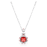 Birthstone pendant, Square cut, July, Red, Rhodium plated - Swarovski, 5652043