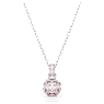 Birthstone pendant, Square cut, June, Pink, Rhodium plated - Swarovski, 5652044