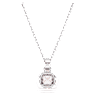 Birthstone pendant, Square cut, June, Pink, Rhodium plated - Swarovski, 5652044