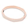 Dextera bangle, Octagon shape, White, Rose gold-tone plated - Swarovski, 5652338