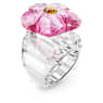 Idyllia 칵테일 링, 꽃, 핑크, 로듐 플래팅 - Swarovski, 5652457