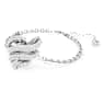 Volta bracelet, Heart, White, Rhodium plated - Swarovski, 5652789